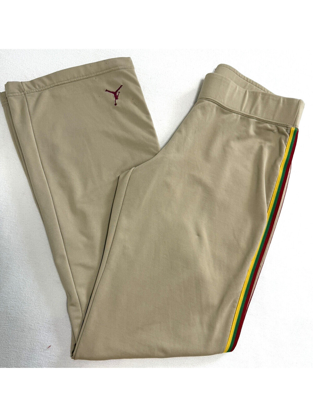 Vintage Nike Air Jordan Rasta Pants Womens Size M Tan Track Gym Sweatpants